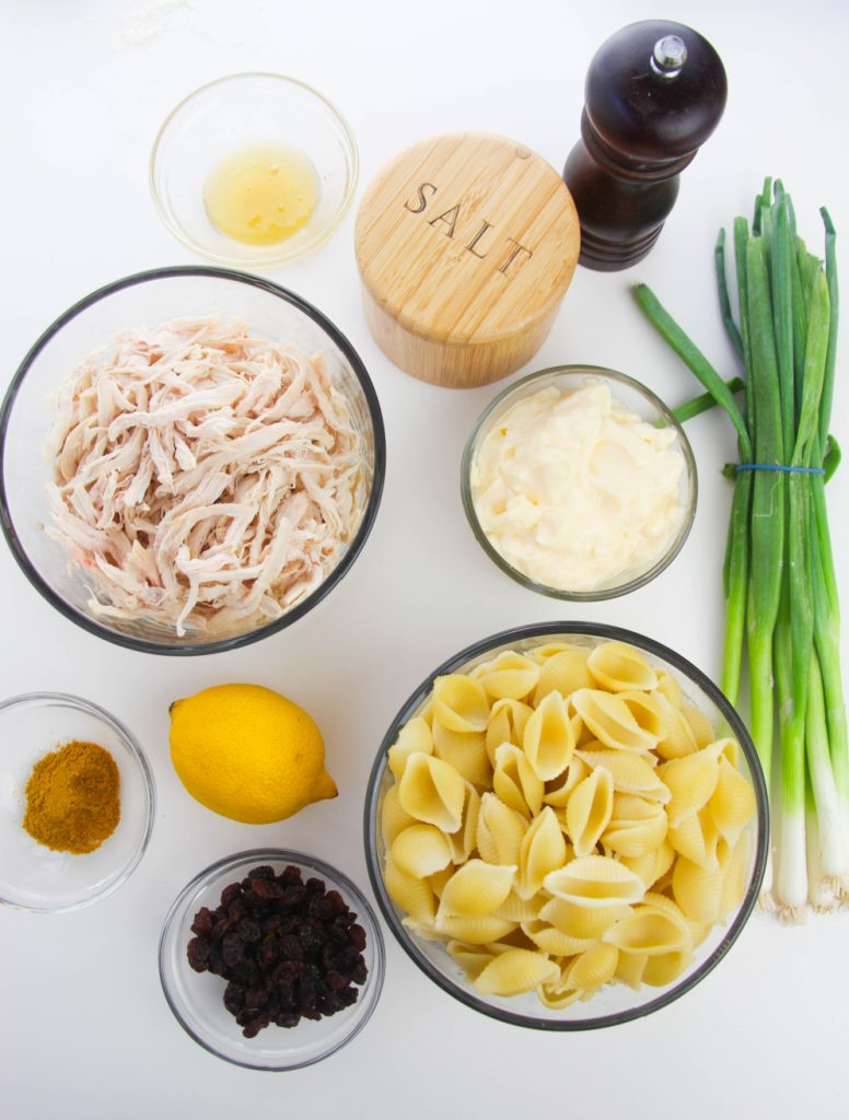 ingredients for Bombay curry chicken salad 