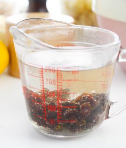 raisins soaking in water