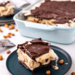 Buster Bar Ice Cream Cake on a plate