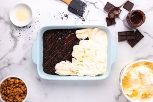 layer of ice cream added on top of crust