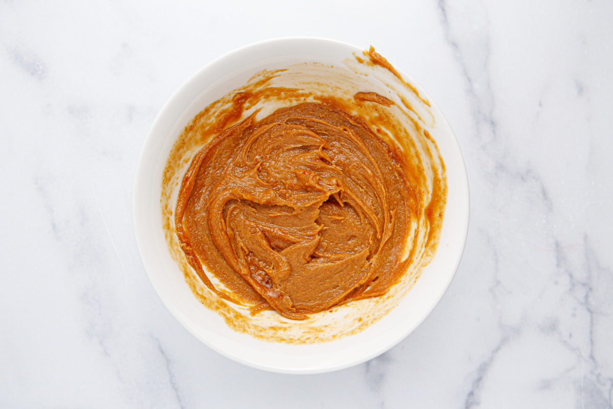 peanut sauce mixed in a bowl