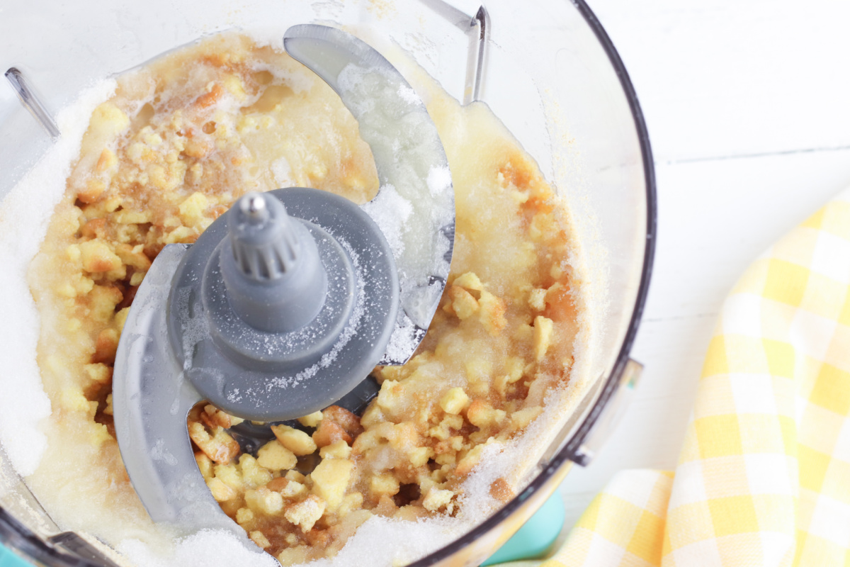 salt and butter added to food processor