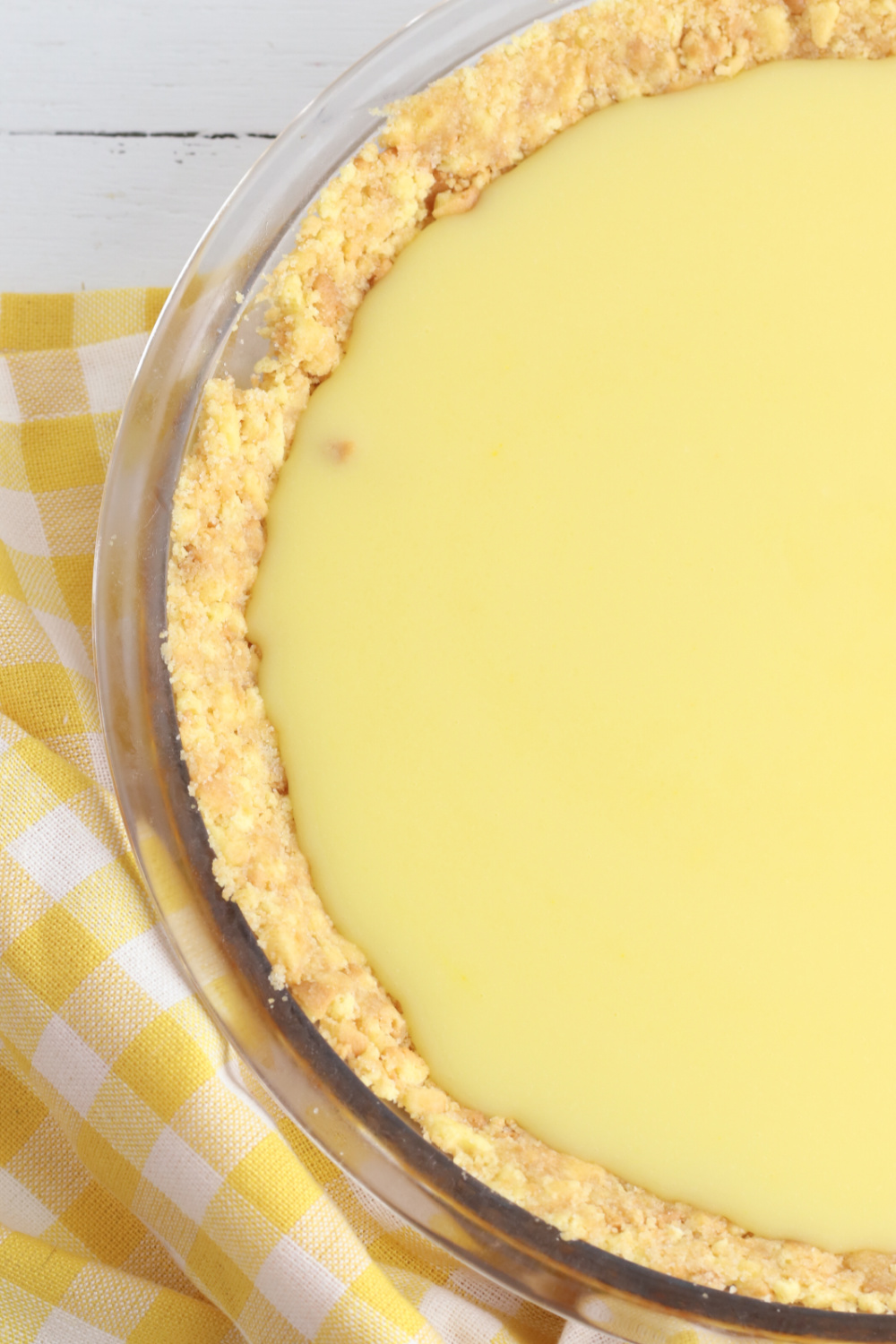 pudding mixture added to pie crust