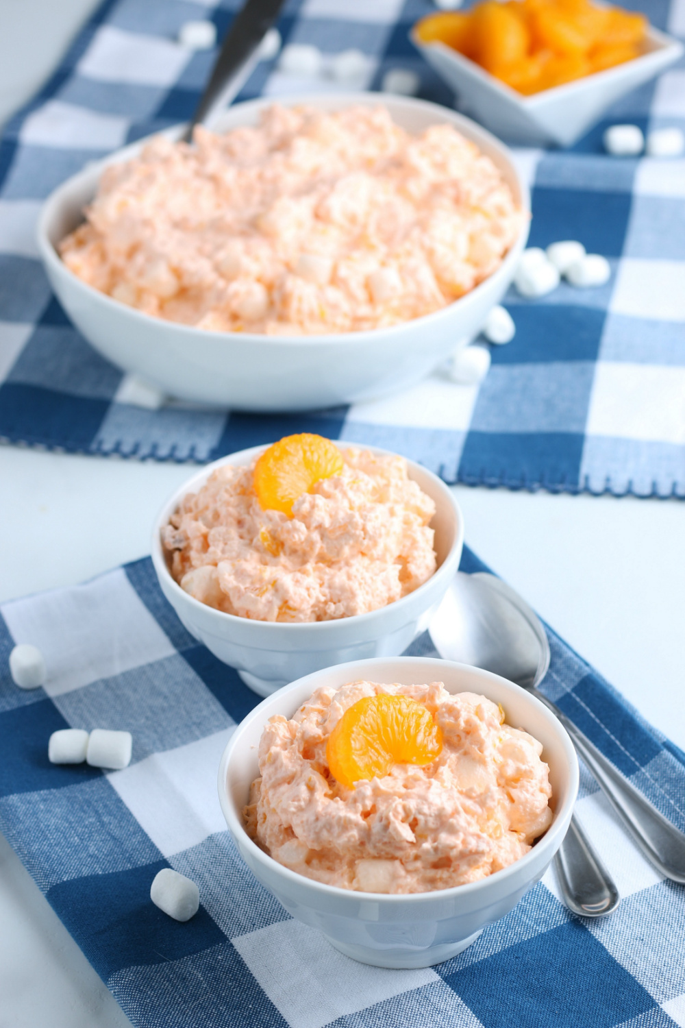 Classic Orange Jello Salad in some bowls