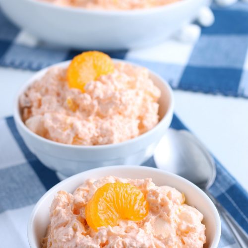 Classic Orange Jello Salad Recipe in a couple bowls