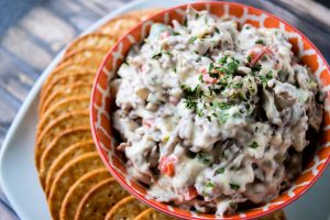 Philly Cheesesteak Dip in a bowl