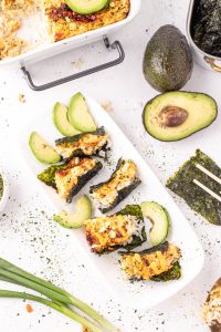 sushi bake on a plate
