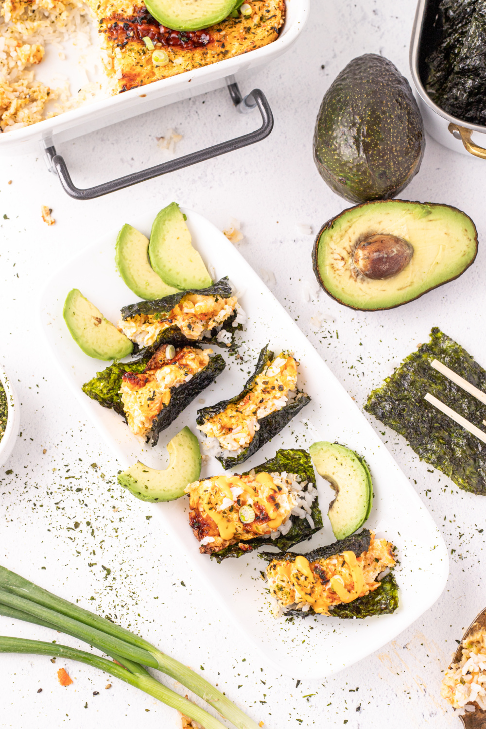 sushi bake on a plate 