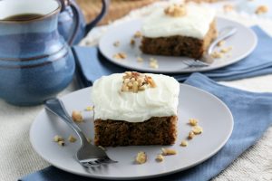 Zucchini Cake With Cream Cheese Frosting on plates