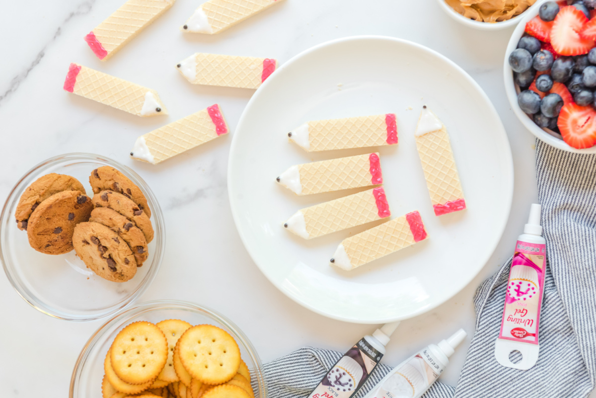 wafer cookies with food coloring on it