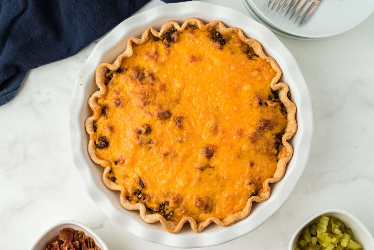 cooked bacon cheeseburger casserole