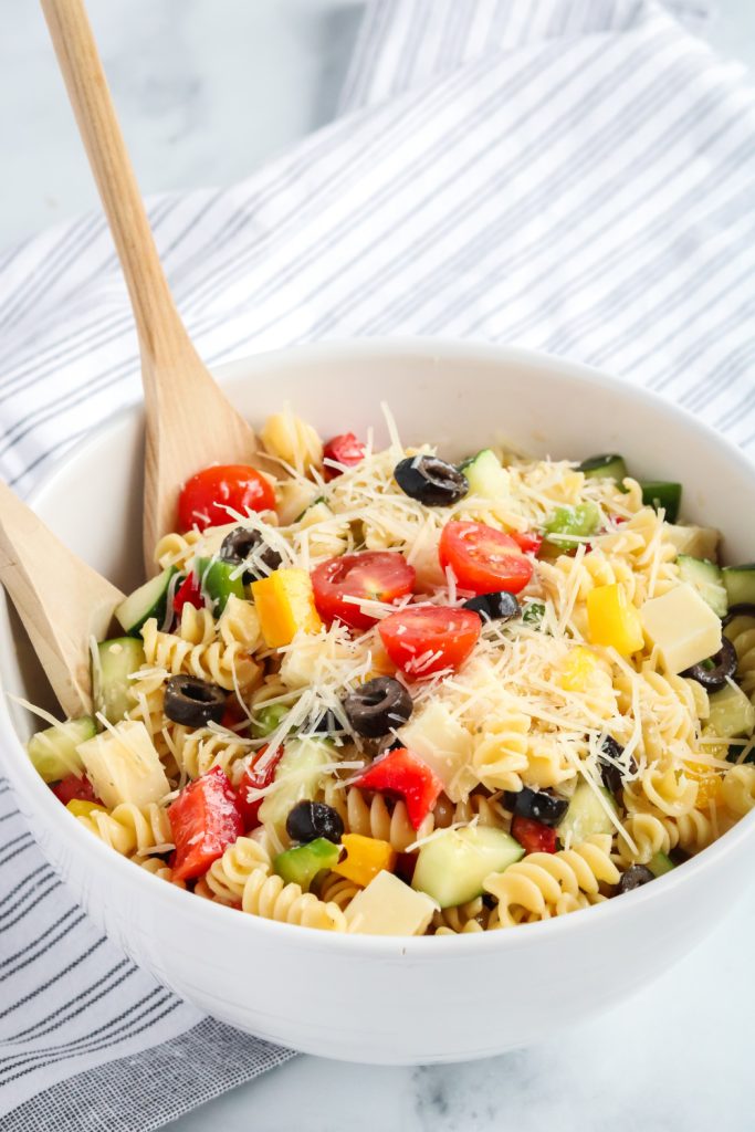 Classic Italian Pasta Salad in a bowl 