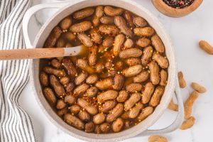 boiled peanuts in a pot