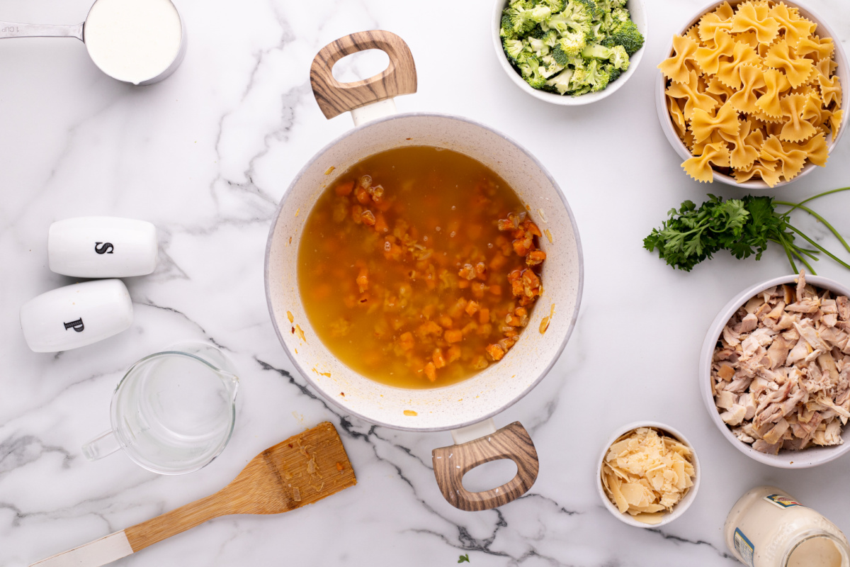 broth added to pot