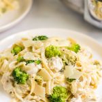 Slow Cooker Chicken Alfredo on a plate
