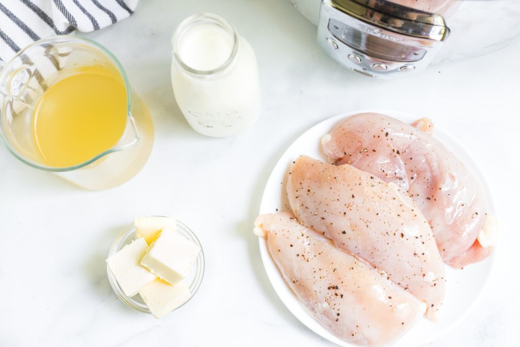 ingredients for Slow Cooker Chicken Alfredo