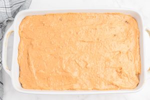 butterscotch mixture added on top of apples
