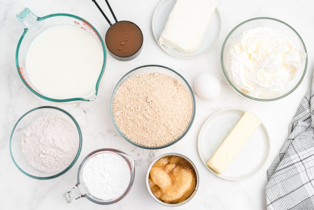 ingredients for Caramel Apple Lush Cake