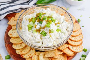 Cold Artichoke Jalapeno Dip in a bowl