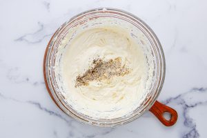 seasoning added to bowl