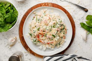 Slow Cooker Creamy Tuscan Chicken on a plate