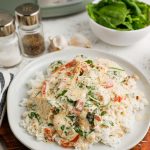 Slow Cooker Creamy Tuscan Chicken on a plate