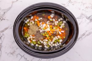 Slow Cooker Italian Wedding Soup in a crockpot