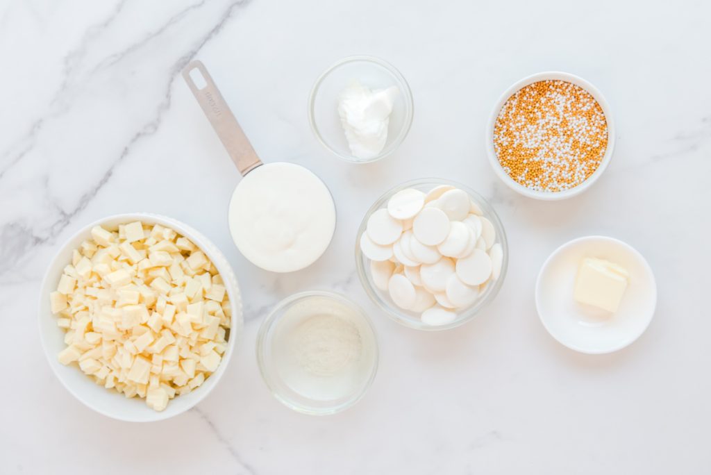 ingredients for White Chocolate Champagne Truffles