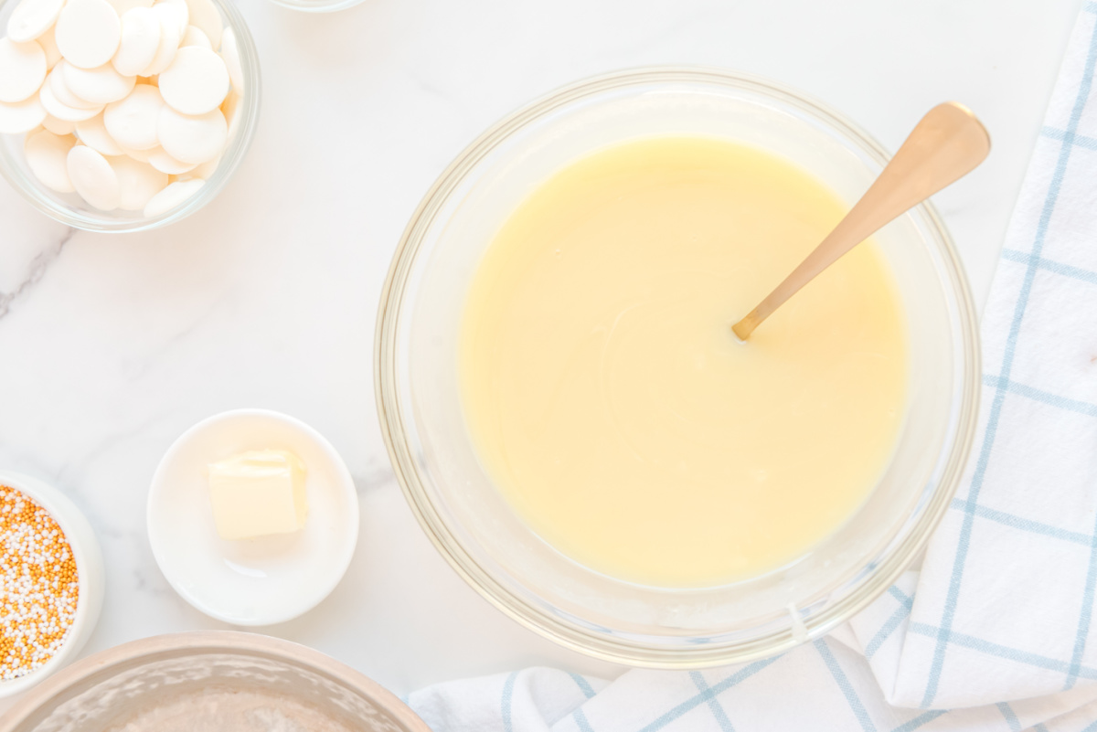 ganache mix in a bowl