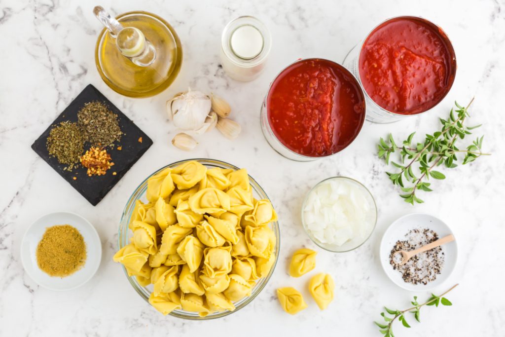 ingredients for Tortellini Tomato Bisque