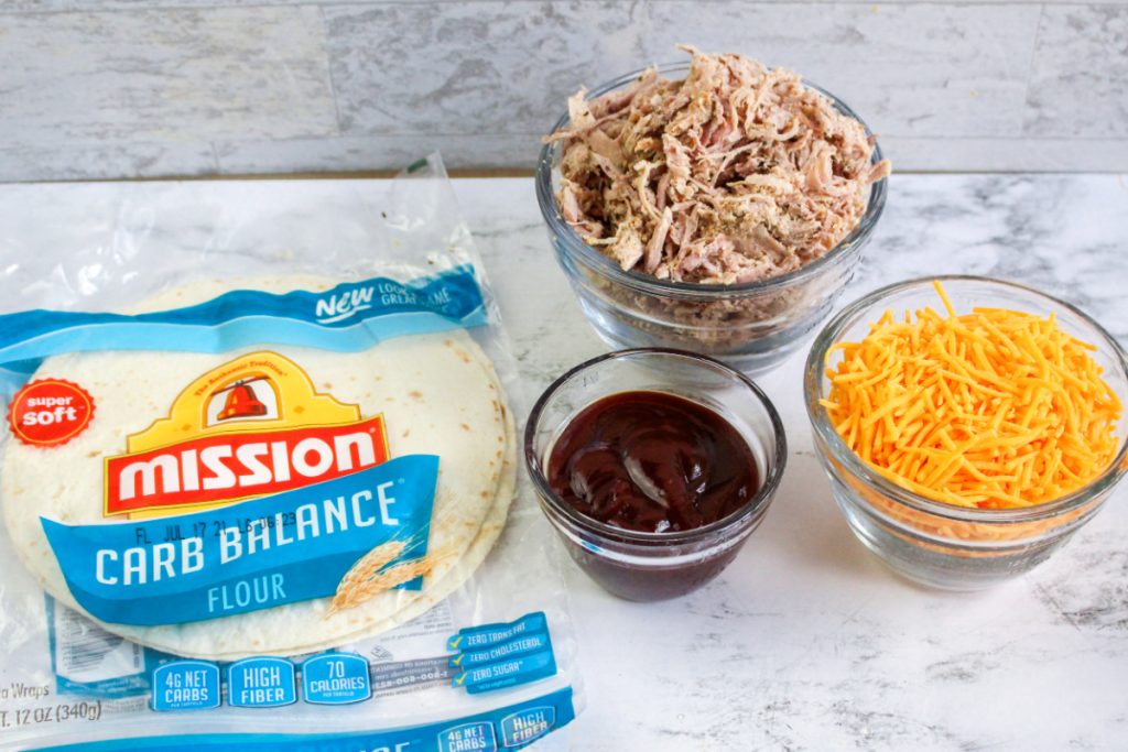 ingredients for Air Fryer BBQ Pulled Pork Taquitos