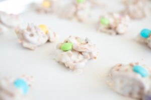 no bake cookies on a baking sheet