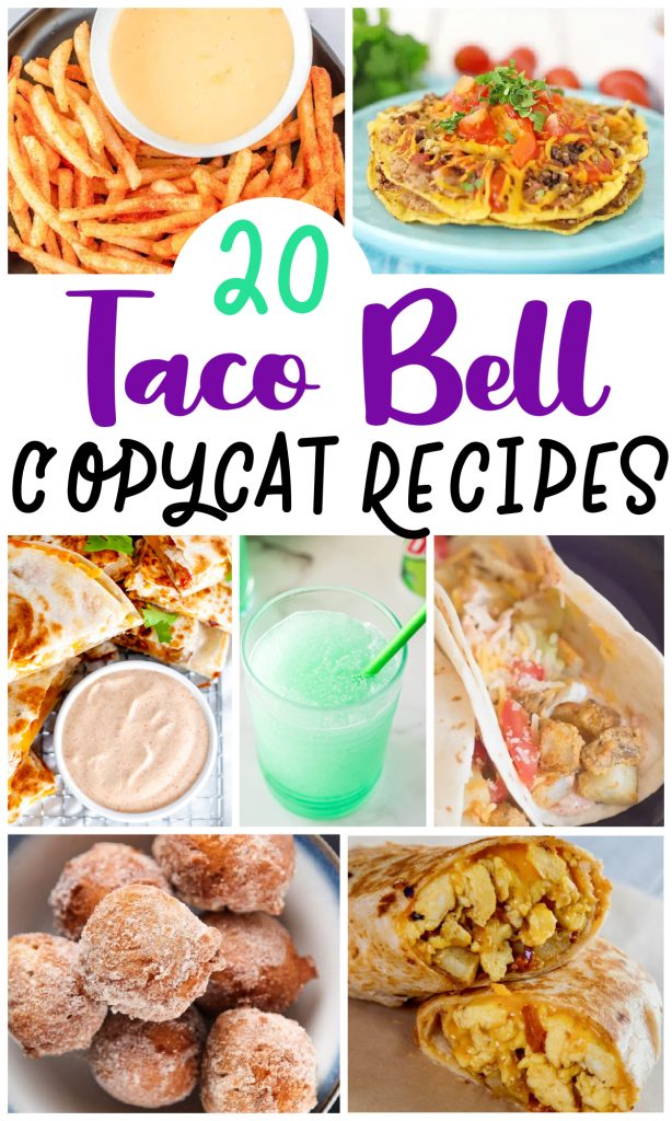 image showing 7 different taco bell recipes