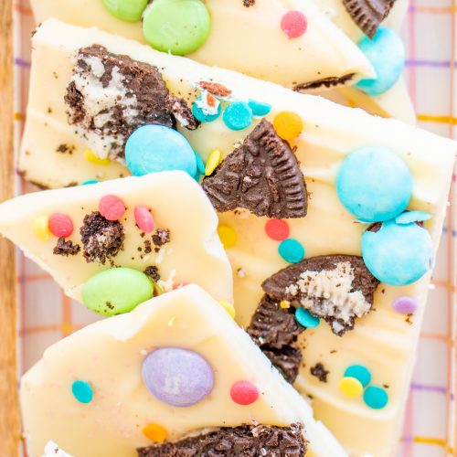 Easter White Chocolate Cookie Bark