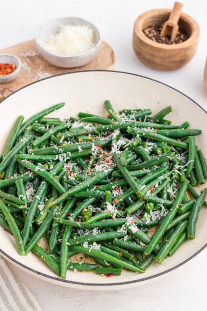 Italian Green Beans in a pan