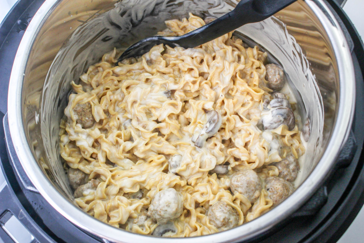 Instant Pot Meatball Stroganoff in a instant pot