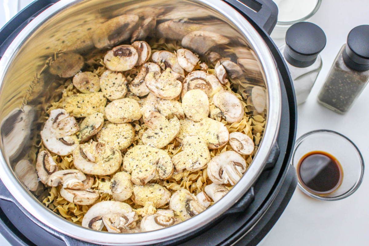 dry mustard, garlic powder, salt, and black pepper and Worcestershire sauce added to instant pot