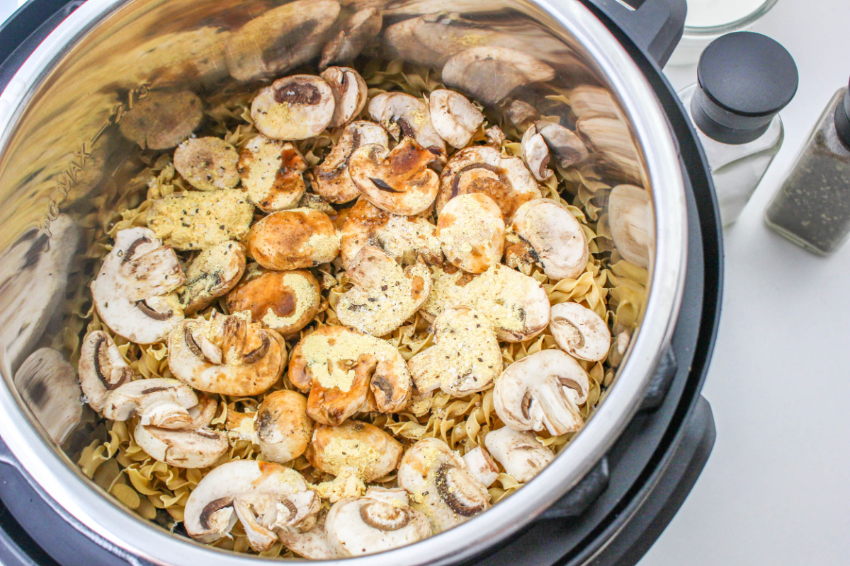 broth added to instant pot