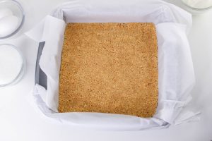 crust mixture pressed into a pan