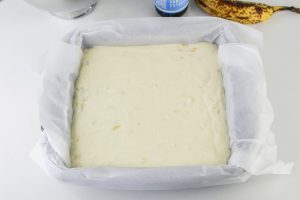 cheesecake mixture added to top of crust