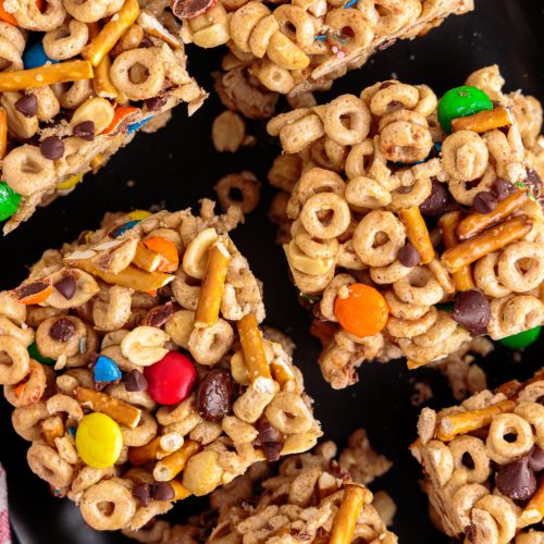 Easy Trail Mix Bars on a plate