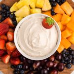 Healthy Fruit Dip in a bowl with fruit