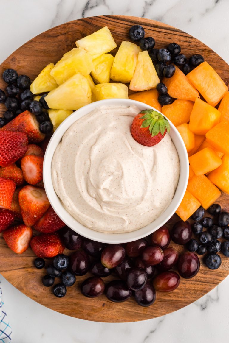 Healthy Fruit Dip in a bowl with fruit