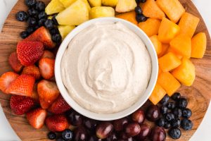 healthy fruit dip in a bowl