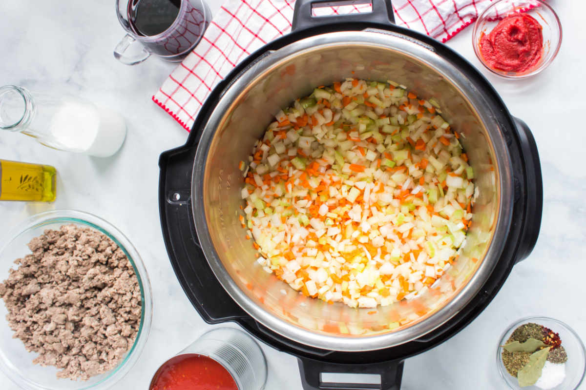 veggies cooking in instant pot