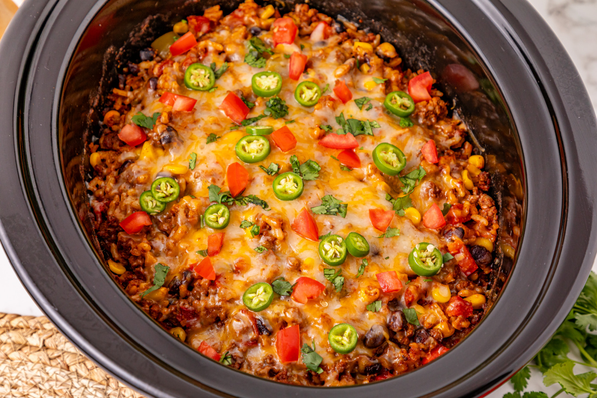 Slow Cooker Mexican Casserole in a crockpot