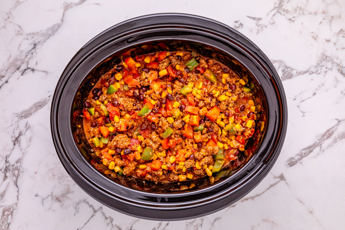 Slow Cooker Mexican Casserole in a crockpot