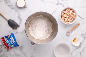dry ingredients added to bowl
