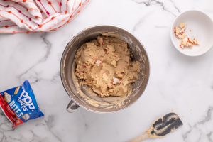 cookie dough in a mixing bowl