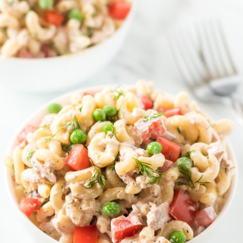 Tuna Pasta Salad in two bowls